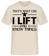 Lifting Thats What I Do - Men's Basic T-Shirt - Cream - Front