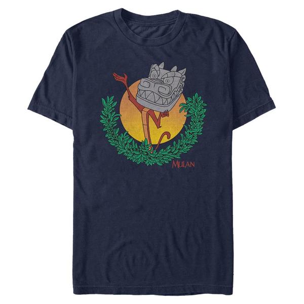 Aperçu: Disney - Mulan - Mushu Stone Dragon - Homme T-shirt - Bleu marine - Devant