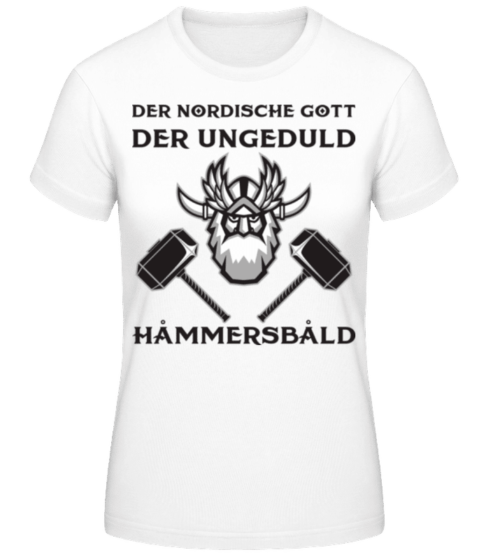 Vorschau: Der Nordische Gott Hammersbald - Frauen Basic T-Shirt - Weiß - Vorne