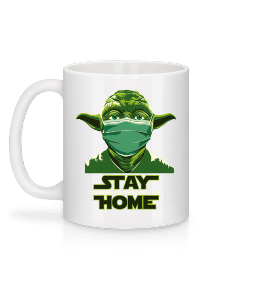 Vorschau: Stay Home Yoda - Tasse - Weiß - Hinten