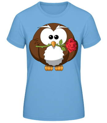 Chouette Saint Valentin - T-shirt femme B&C - Bleu clair - Devant
