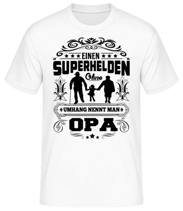 Vorschau: Opa Superheld Ohne Umhang - Männer Basic T-Shirt - Weiß - Vorne