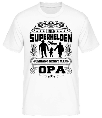 Opa Superheld Ohne Umhang - Männer Basic T-Shirt - Weiß - Vorne