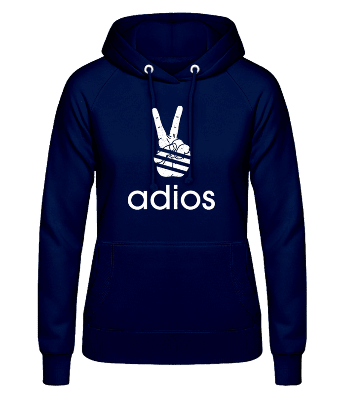 Vorschau: Adios - Frauen Hoodie - Marine - Vorne