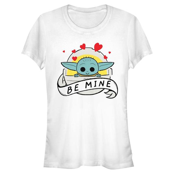 Aperçu: Star Wars - The Mandalorian - The Child Be Mine With - Valentine's Day - Femme T-shirt - Blanc - Devant