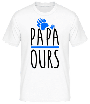 Papa Ours - T-shirt standard Homme - Blanc - Devant