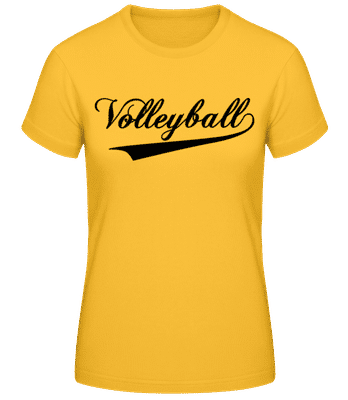 Volleyball Schriftzug Schwarz - Frauen Basic T-Shirt - Goldgelb - Vorne
