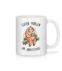Guten Morgen Arbeitstiere - Tasse - Weiß - Vorne