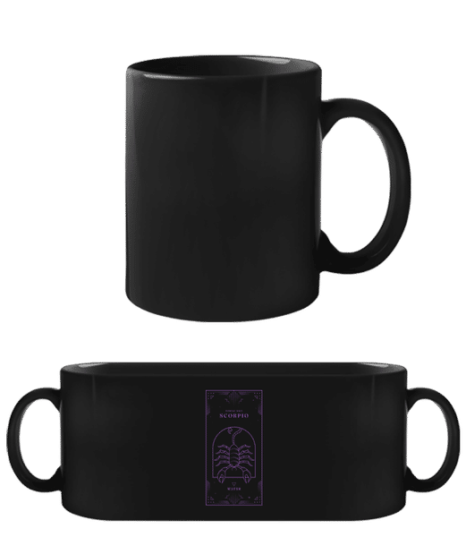 Aperçu: Art Deco Zodiac Sign Scorpio - Tasse Noire - Noir - Devant