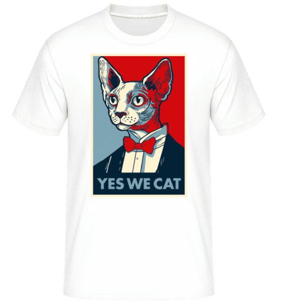 Aperçu: Yes We Cat -  T-Shirt Shirtinator homme - Blanc - Devant