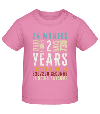 2 Years 24 Months - T-shirt Bébé - Rose - Devant