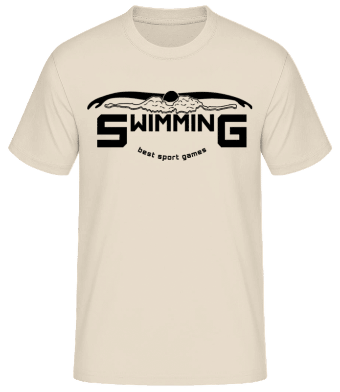 Vorschau: Swimming Sign - Männer Basic T-Shirt - Creme - Vorne