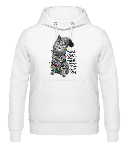 Aperçu: Chat De Noel - Sweat à capuche Homme - Blanc - Devant