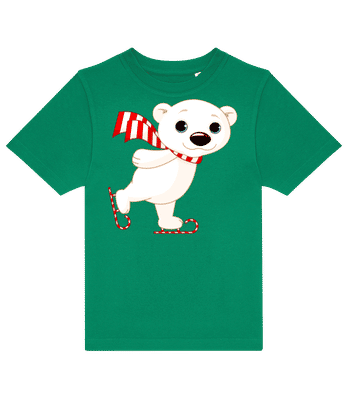 Schlittschuh Eisbär - Kinder T-Shirt B&C - Irischgrün - Vorne