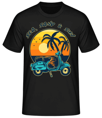 Sea Sand Sun - Pánske basic tričko - Čierna - Predné