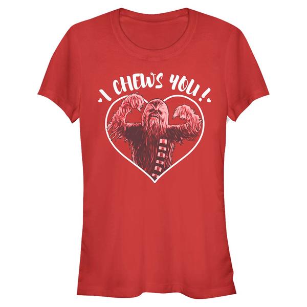 Preview: Star Wars - The Mandalorian - Chewbacca I Chews You - Women's T-Shirt - Red - Front