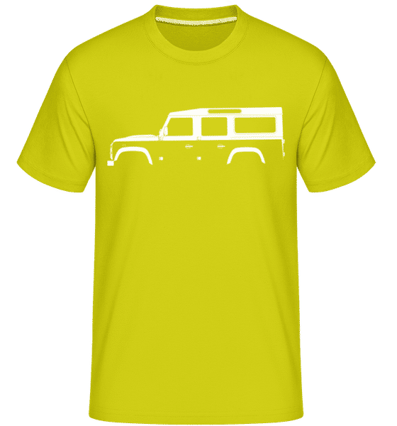 Preview: 'Land Rover Defender 110' Silhouette - Shirtinator Men's T-Shirt - Lime - Front