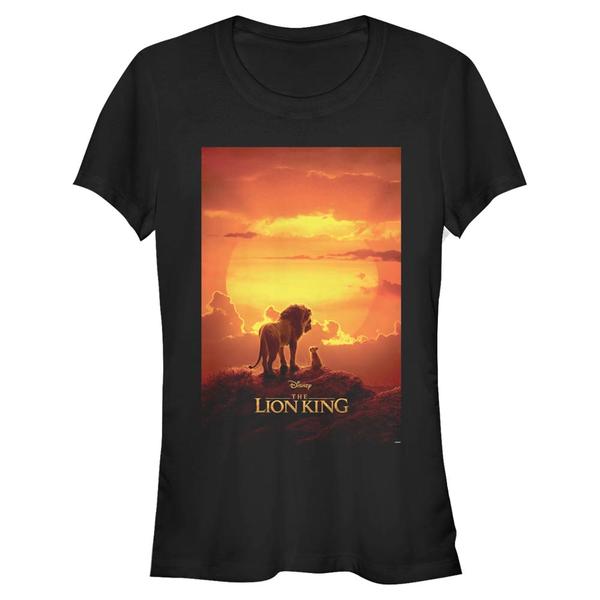 Aperçu: Disney - Le Roi lion - Simba & Mufasa Pride Rock Poster - Femme T-shirt - Noir - Devant