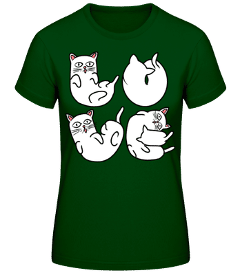 Cat Love - Women's Basic T-Shirt - Bottle green - Front