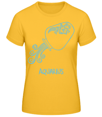 Scribble Style Zodiac Sign Aquarius - T-shirt standard Femme - Jaune doré - Devant