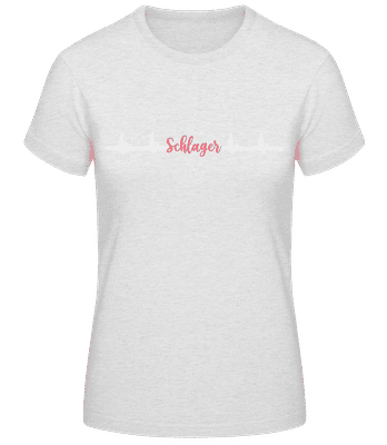 Schlager Heartbeat - Frauen Basic T-Shirt - Grau meliert - Vorne