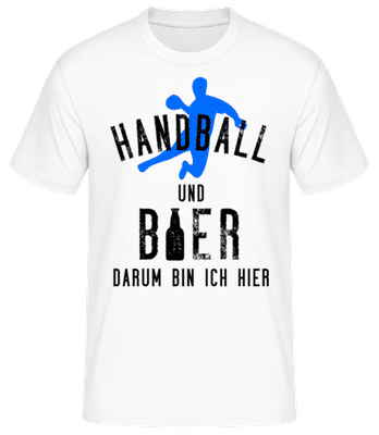 Handball Und Bier - Männer Basic T-Shirt - Weiß - Vorne