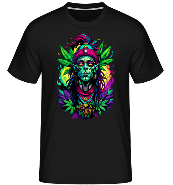 Aperçu: Prêtre Du Cannabis -  T-Shirt Shirtinator homme - Noir - Devant