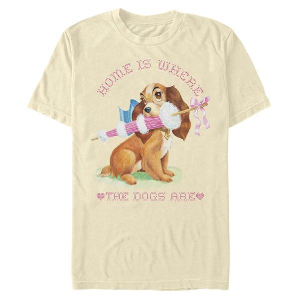 Disney Classics - La Belle et le Clochard - Lady Home Dog - Homme T-shirt - Crème - Devant