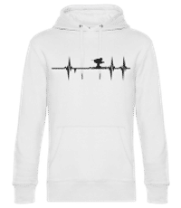 Ski Heartbeat - Sudadera con capucha premium unisex - Blanco - delante