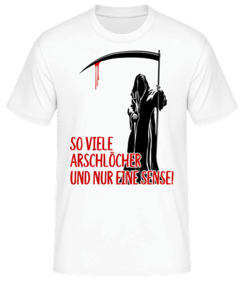So Viele Arschlöcher - Männer Basic T-Shirt - Weiß - Vorne
