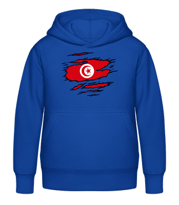 Ripped Flag Tunisia - Kinder Hoodie - Royalblau - Vorne