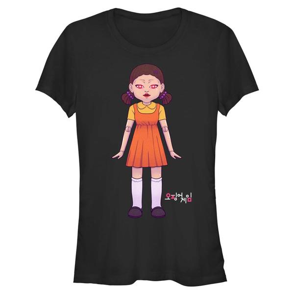 Preview: Netflix - Squid Game - Logo SG Doll - Women's T-Shirt - Black - Front