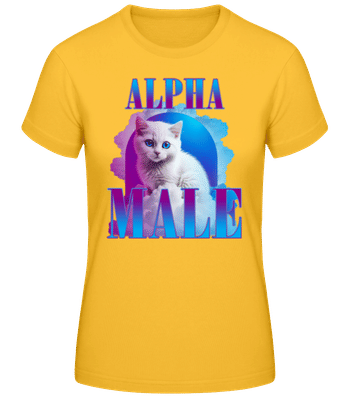 Alpha Male Cat - Women's Basic T-Shirt - Golden yellow - Front