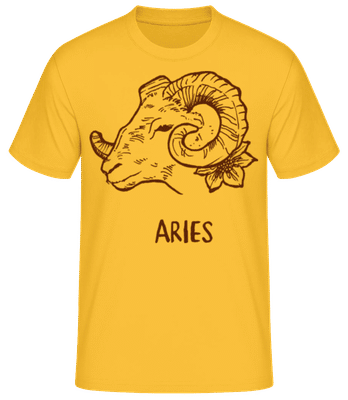 Scribble Style Zodiac Sign Aries - Pánské basic tričko - Zlatožlutá - Napřed