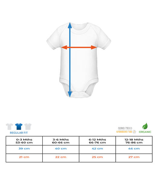 Aperçu: Doux Ours Polaire - Body manches courtes bio - Tableau des tailles