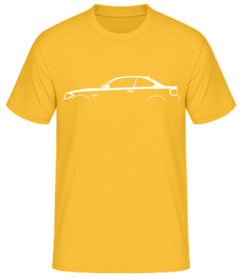 'BMW 1M Coupe E82' Silhouette - Pánske basic tričko - Zlatožltá - Predné