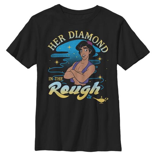 Preview: Disney Classics - Aladdin - Aladdin Diamond In the Rough - Valentine's Day - Kids T-Shirt - Black - Front