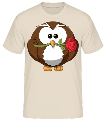 Valentine's Day Owl - Camiseta para hombre B&C - Crema - delante