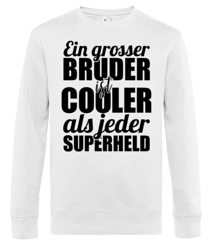 Vorschau: Großser Bruder Superheld - Männer Standard Pullover - Weiß - Vorne