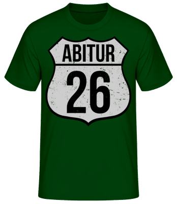 Route 66 Abitur 2026 - Männer Basic T-Shirt - Flaschengrün - Vorne
