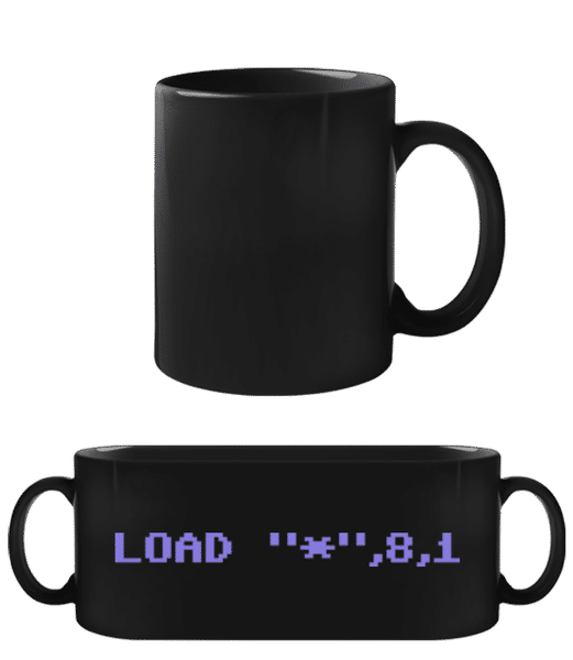 Load 8 1 C64 - Tasse Noire - Noir - Devant
