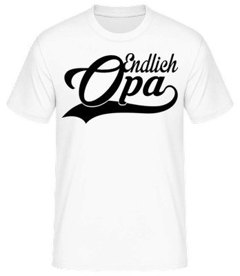 Endlich Opa - Männer Basic T-Shirt - Weiß - Vorne