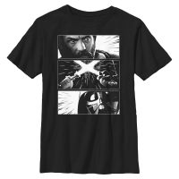 Star Wars - Obi-Wan Kenobi - Obi-Wan Kenobi & Darth Vader Kenobi Vader Panels - Niños Camiseta - Negro - delante