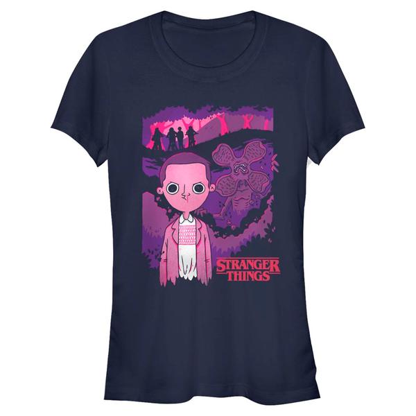 Aperçu: Netflix - Stranger Things - Skupina Lurking - Femme T-shirt - Bleu marine - Devant
