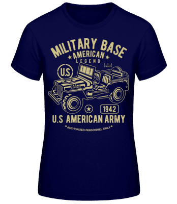 American Army Jeep - Dámske basic tričko - Namornícka modrá - Predné