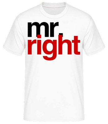 Mr. Right Logo - Pánske basic tričko - Biela - Predné