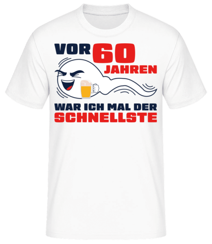 Vorschau: Vor 60 Jahren Der Schnellste - Männer Basic T-Shirt - Weiß - Vorne