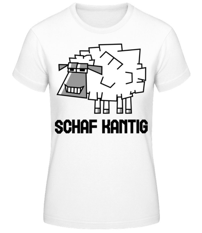 Vorschau: Schafkantig - Frauen Basic T-Shirt - Weiß - Vorne