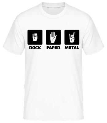 Rock Paper Metal - Männer Basic T-Shirt - Weiß - Vorne