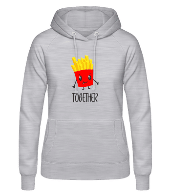 Better Together Fries - Sweat à capuche Femme - Gris chiné - Devant